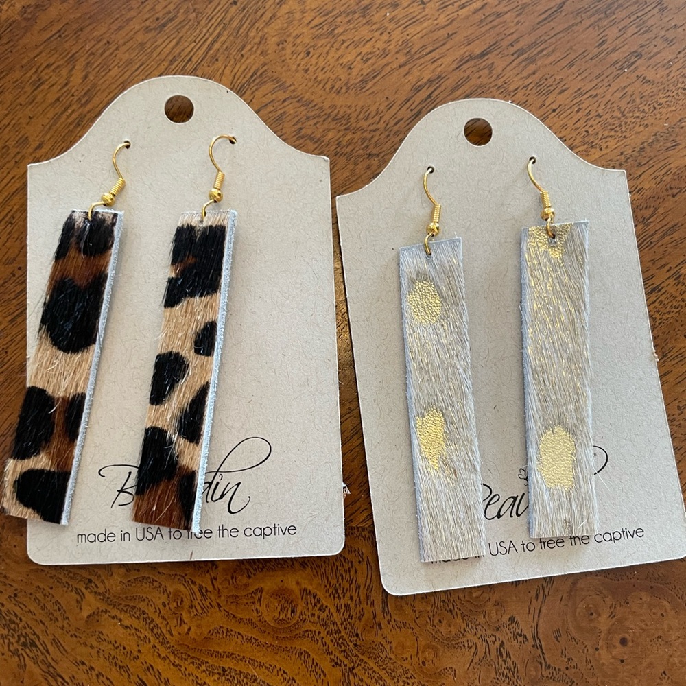 Original cowhide earrings